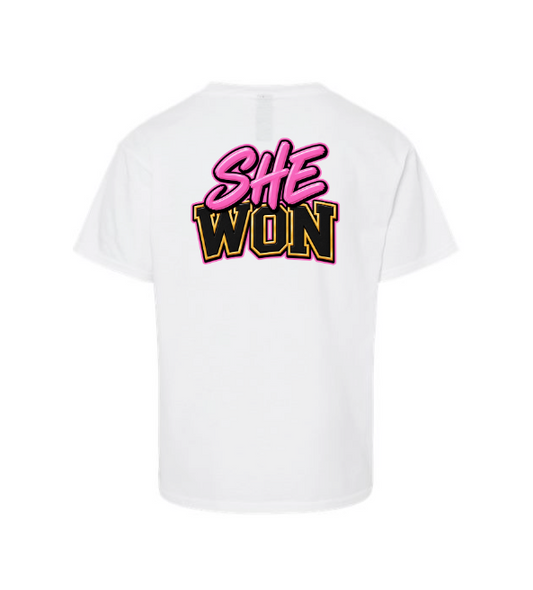 Mia Rose Strong "SHE WON" Leukemia Awareness Month T-Shirt - Unisex